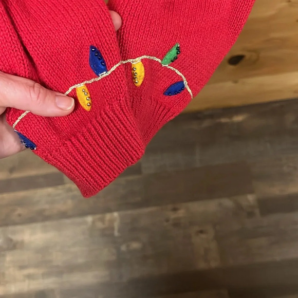 Tiara International Womens Vintage Christmas Sweater cardigan snowman ugly 18/20 - Picture 9 of 9